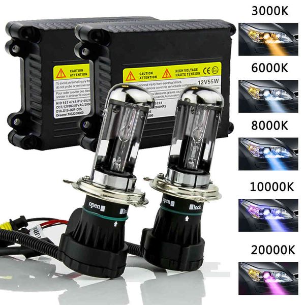 

h4 35w/ 55w slim ballast h13 hid headlight bulb h4 bi xenon ignition unit block bulbs kit
