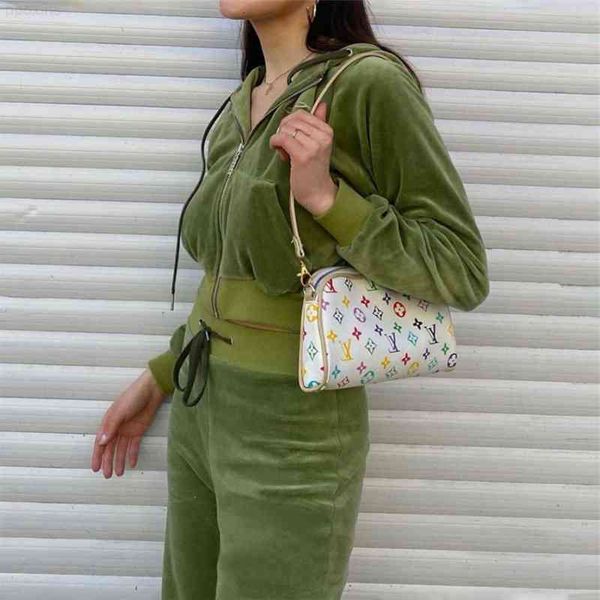 

luxury2021 case women fashion sports leisure sweatshirt pack second set casual crop broek flowers training suit matching co-judgments, Gray