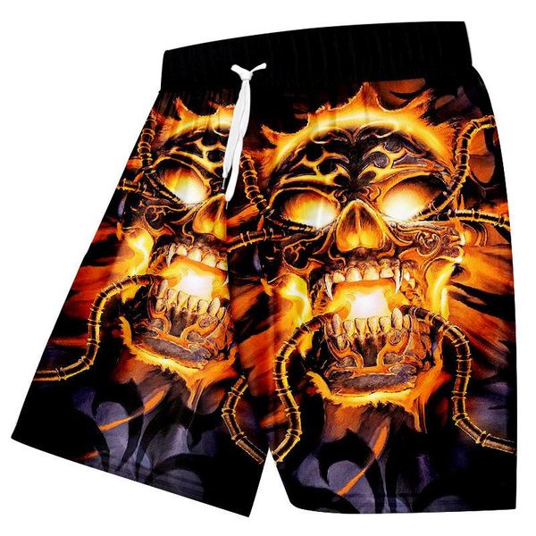 

summer bermuda board shorts men novelty 3d skull print fitness beach streetwear casual loose big size 6xl custom clothes men's, White;black