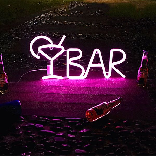 

led bar neon sign light art decor lamp tube with usb cable for party bar ktv home room wall decorative night lights