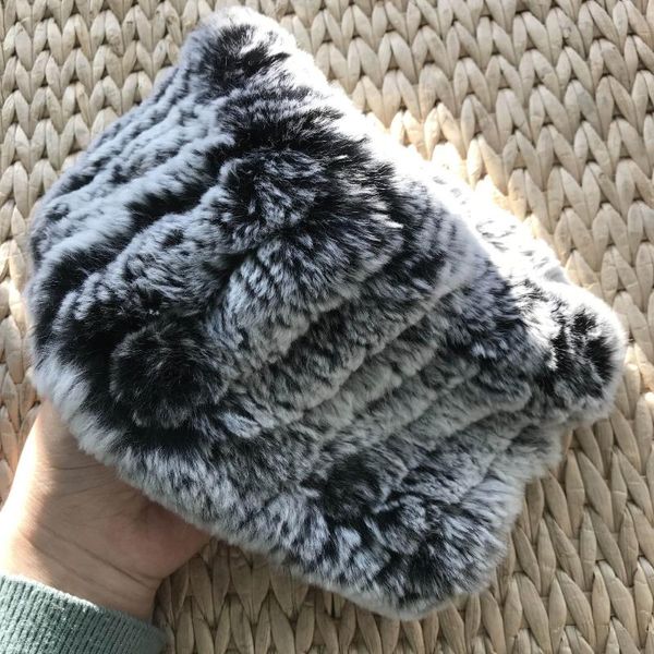 

scarves magicfur - real rex fur scarf stretch knit neck ring winter warm, Blue;gray
