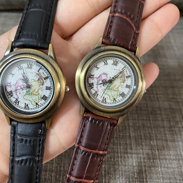 

casual brand couple watch fashion black brown leather quartz clock men's women's pair relojes para pareja gifts wristwatches, Slivery;brown
