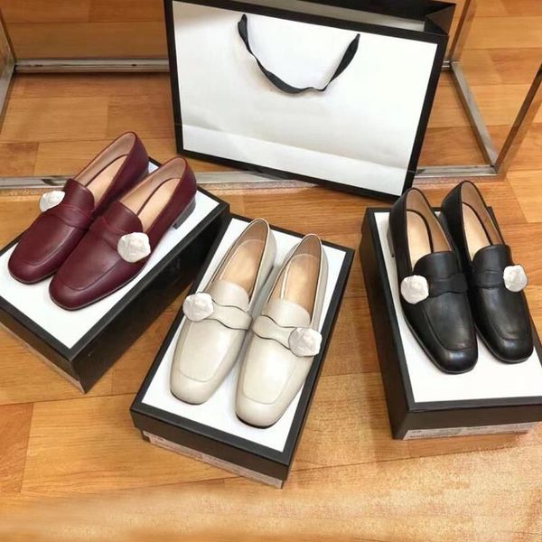 

classic women shoe 34-42-46 dress 100% shoes casual cowhide metal buckle lady leather letter large authentic mules flat trample lazy lo vkkf, Black