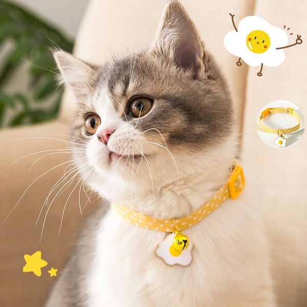 

cat collars & leads candy colors adjustable nylon buckles pet bells dog collar fruit pattern pendant necklace lovely supplies accessories