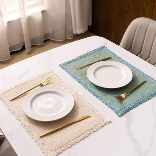 

mats & pads linen placemat japanese fashion cloth art napkin simple design tableware kitchen tool deskdecoration