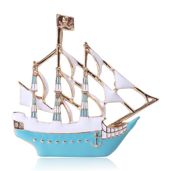 

factory new fashion creative alloy oil dripping pirate boat brooch mediterranean style pin accessories christmas