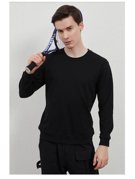 

men's hoodies & sweatshirts mrmt 2021 brand sweater cotton round neck youth casual loose trendy lounge wear, Black