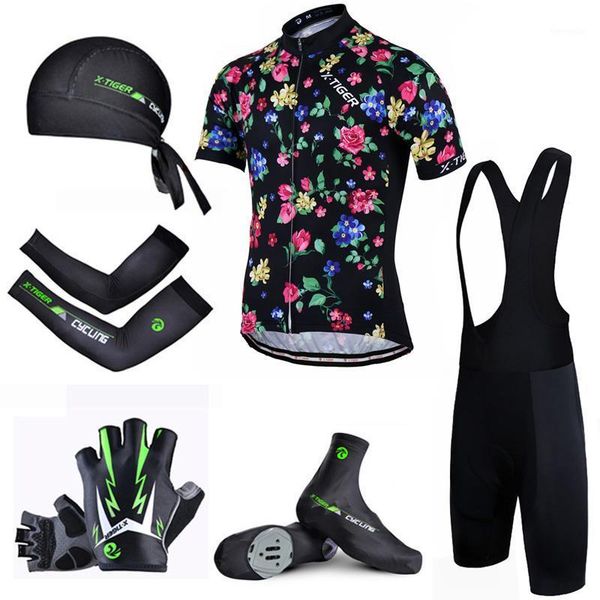 

x-tiger big cycling set quick-dry mtb bicycle wear maillot ropa ciclismo anti-uv short sleeve road jerseys1, Black;blue