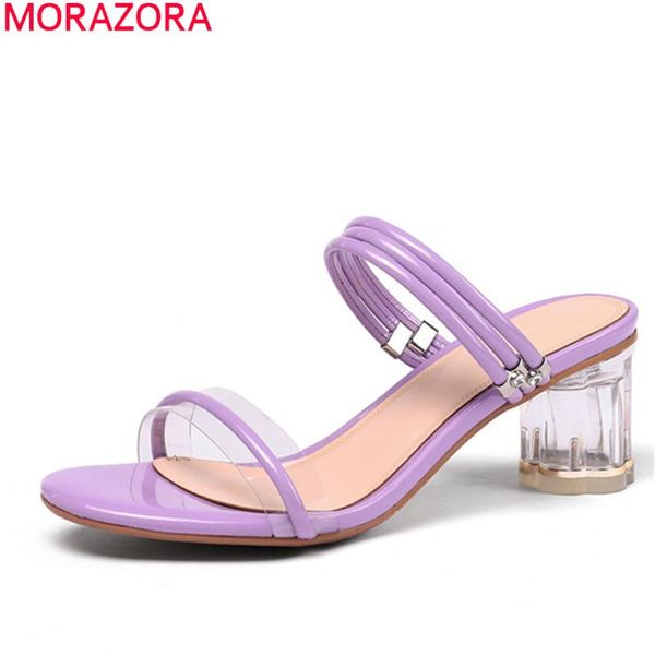 

patent leather summer shoes woman simple crystal heels fashion party prom women sandals, Black