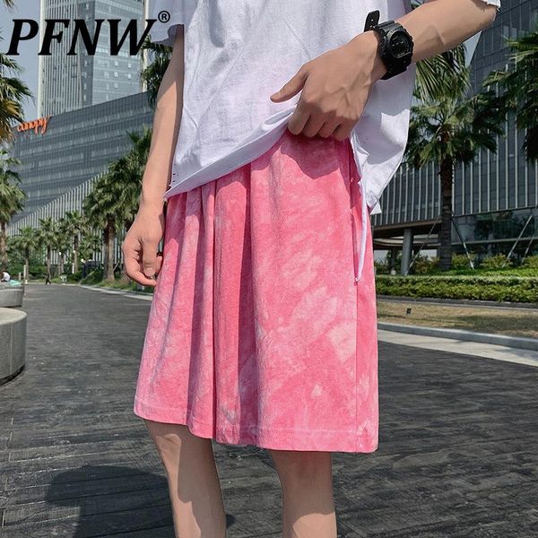 

men's shorts pfnw 2021 tie dyed casual fashion couple beach pants loose summer colorful basketball sport capris tide 12x0188, White;black