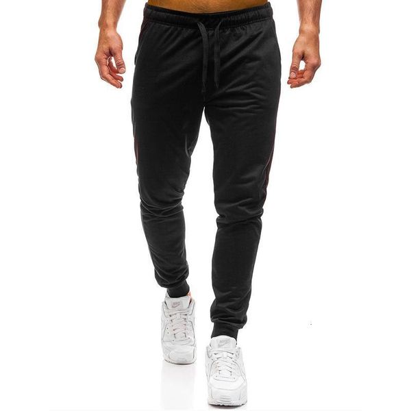 

men's pants solid sweatpant casual slim fit soft elastic waist long trousers streetwear hip hop sport jogger mgpn, Black