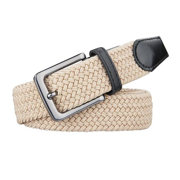 

belts fashion the est luxury gentleman beltwithout holes men's elastic belt 8 colors to choice stretch woven canvas pants, Black;brown