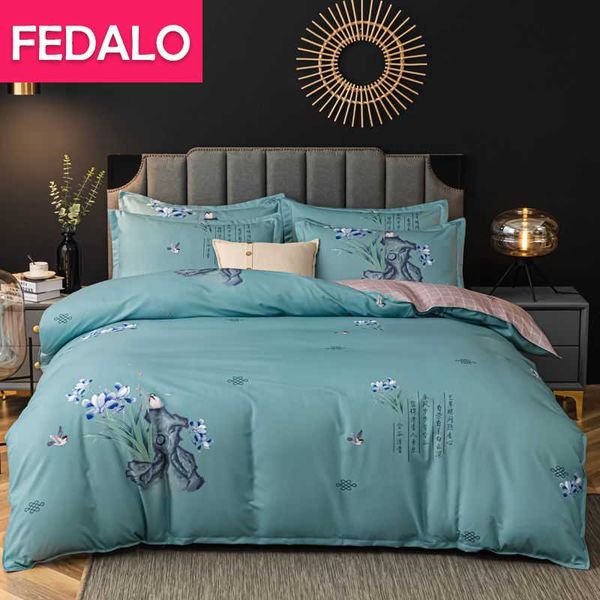 

bedding sets [thickened four-piece sanding suit] large-size flower line wedding three-piece suit, skin-friendly