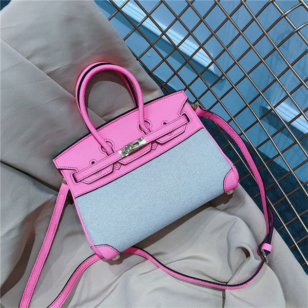 

women luxurys designers bags 2021 factory fashion korean versatile straddle leather with canvas designer handbag handbags totes crossbody ba