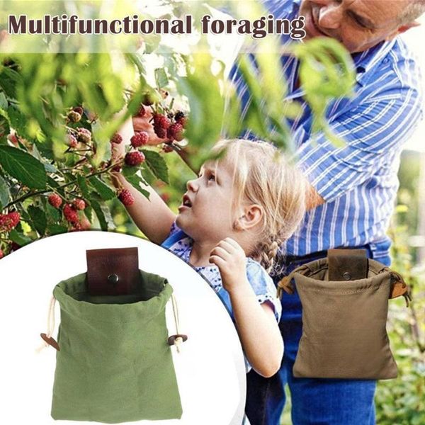 

storage bags camping outdoor foraging bag wild fruit travel waist-hanging f3h3