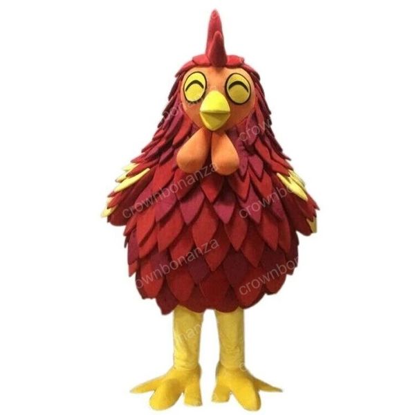 Halloween Vermelho Red Hen Mascot Traje de Alta Qualidade Personagem De Banda Desenhada Outfit Terno Adultos Tamanho Natal Carnaval Festa de Aniversário Festa Outdoor Outfit