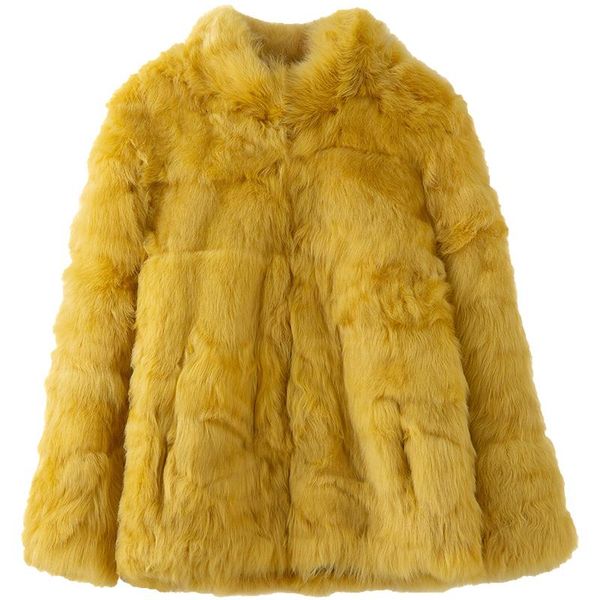 

women's fur & faux 2021 women winter classic tuscany leisure real sheep shearing coat one fashion lambswool short outwear, Black