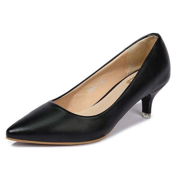 

dress shoes women high heel pumps ultra-thin black stiletto work professional office low 5cm female large size 34-43