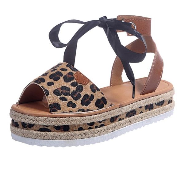 

dress shoes leopard print beach woman ladies fashion girls thick flat sandals buckle casual sandalia feminina#lr2, Black