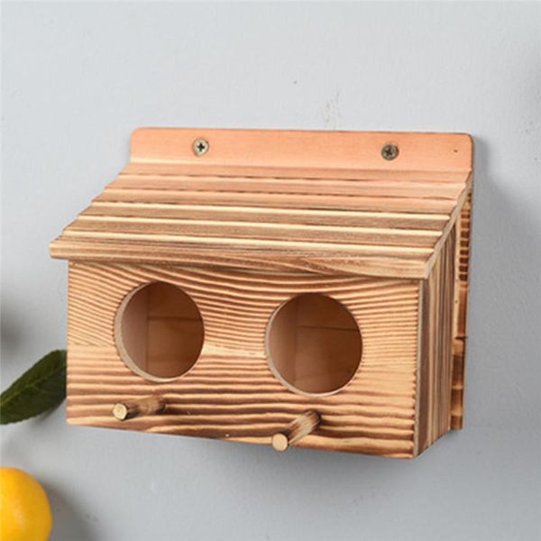 

wooden mini bird nest handmade environmental protection cage outdoor birdhouse garden crafts ornaments cages