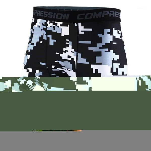 

style breathable men's compression shorts workout fitness bottoms skin tight comouflage short pants, White;black