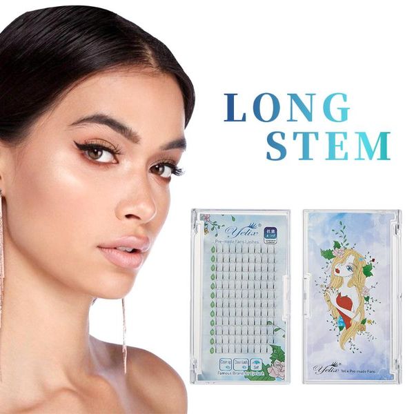 

3d/4d/5d/6d long stem premade silk russian volume fans eyelashes mix length natural handmade professional eyelash extensions false