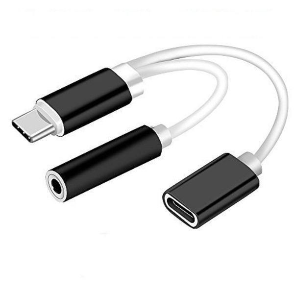 2-in-1 USB C to 3.5mm Headphones Headset Earphone AUX Audio Adapter Converter with PD Fast Charging Compatible for Pixel 4 3 2 XL/ Galaxy S20 S10 Note10/ iPad Pro 2018