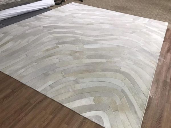 

limited edition modern grey cowhide carpet rug fur 2021-a series carpets