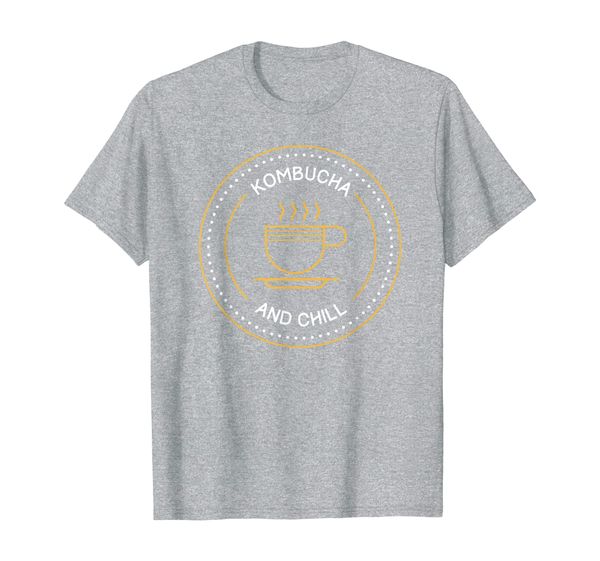 

kombucha and chill - fermented tea fermentation scoby gift t-shirt, White;black