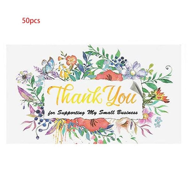 

gift wrap mxlb 50pcs thank you for supporting my small business card flower thanks greeting appreciation cardstock