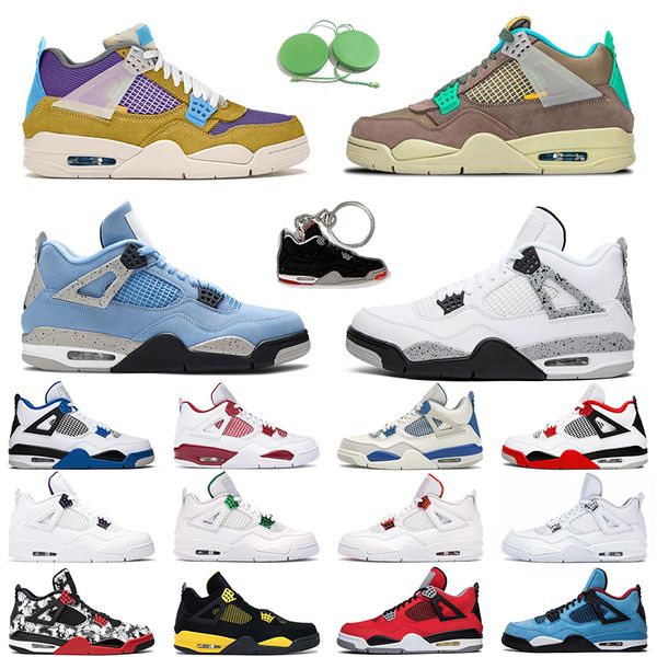 

4s white cement basketball shoes men women jumpman 4 white oreo university blue red thunder black cat cactus jack green glow mens trainer