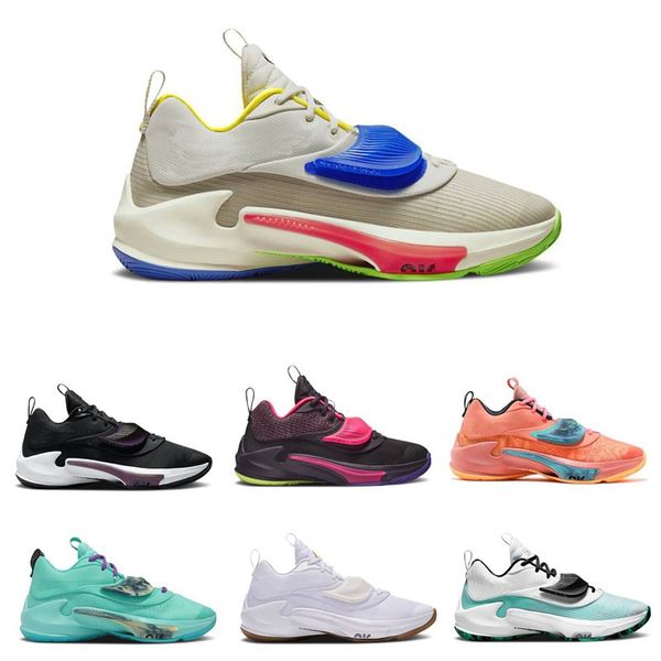 

zoom freak 3 basketball shoes primary colors stay freaky digital teal blue aqua project 34 men women sports sneakers with original box