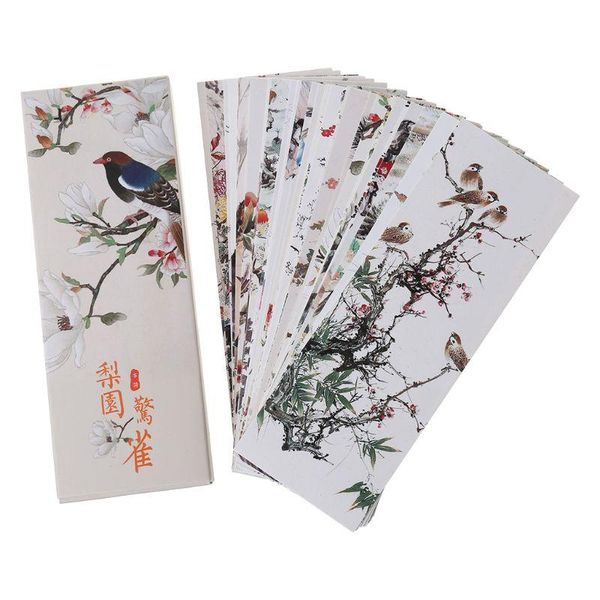 

30pcs flowers birds bookmarks paper page notes label message card book marker school supplies stationery drop bookmark
