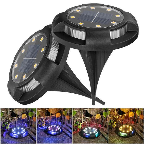

solar lamps ground lights disk powered waterproof in-ground for garden yard sun charging warm thb5070