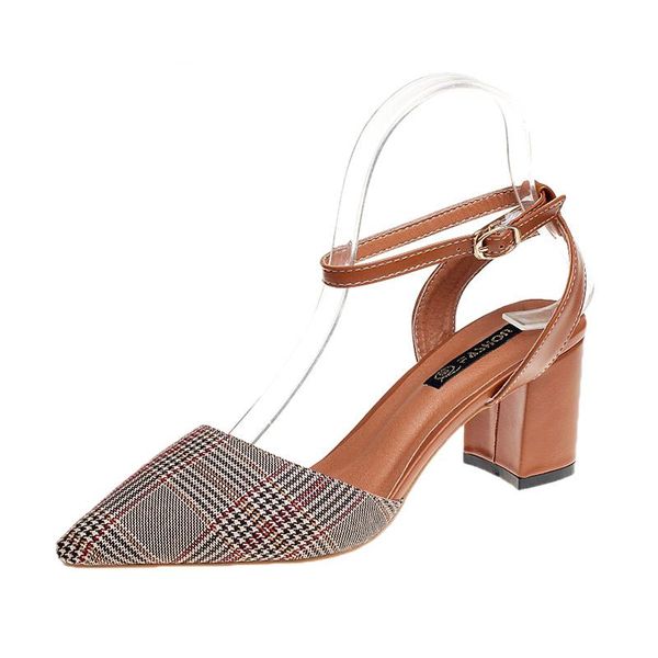 

dress shoes womens heels latticeshallow mouth comfortable woman high heel fashion one-strap buckle sandals a114, Black