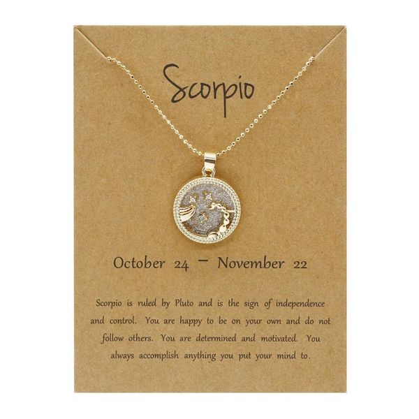 

chains 2021 aries aquarius charm jewelry for women and men 12 constellation gold necklace zodiac chain alloy card, Silver