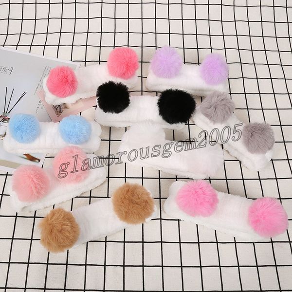 

bath spa wash face headband plush headband sweet face wash and makeup hair ball headband elasticity turban hair accessories, Silver
