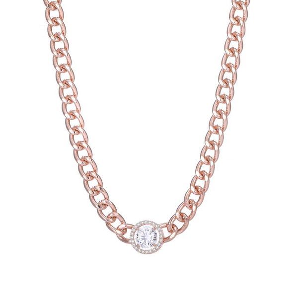 

chains 2021 punk figaro chain necklace jewelry cz zircon round personality statement necklaces for women men gifts collier bijoux, Silver