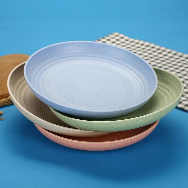 

dishes & plates ly lightweight wheat straw 4pcs unbreakable and sets non-toxin safe healthy for kids children adults