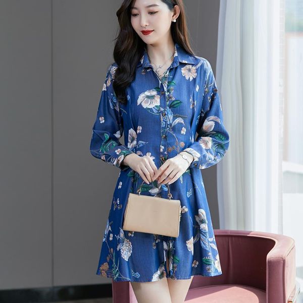 

casual dresses large women's autumn 2021 mid length cotton belly covering dress, Black;gray
