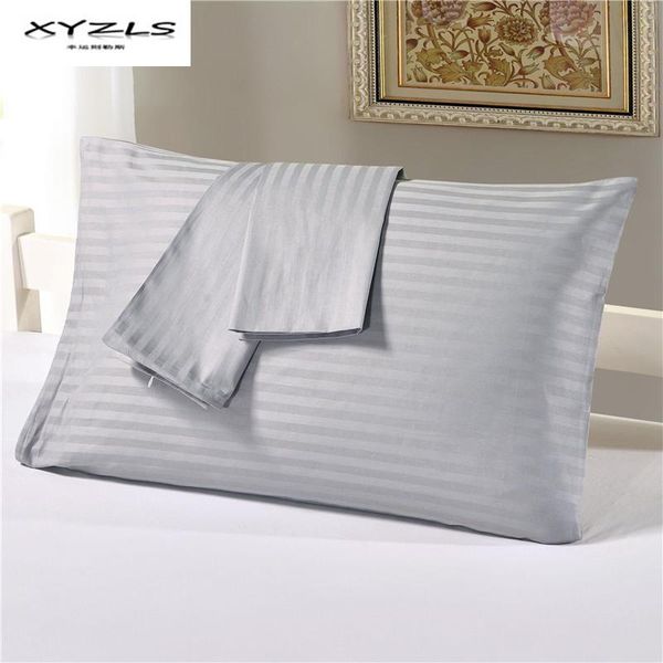 

pillow case xyzls 2pcs/pair cotton pillowcase solid stripes covers for home bedroom us queen/king size