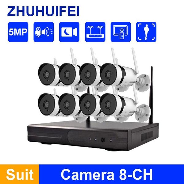 

wireless camera kits original zhuhuifei 8ch 5mp security protection hd system cctv monitoring kit wifi