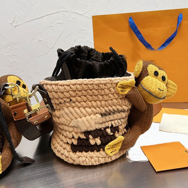 

woven bucket bag barrel messenger bags classic old flower crossboy handbag fashion shoulder back handags large capacity pocket