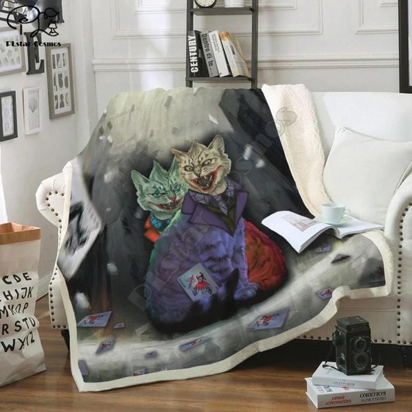

blankets galaxy catanic jk cat fleece blanket 3d full printed wearable adults/kids drop shippng style -2
