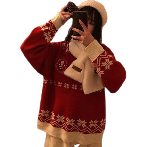 

women's sweaters floral knit christmas stripe sweet pullover casual patchwork loose sweater long sleeve winter autumn, White;black