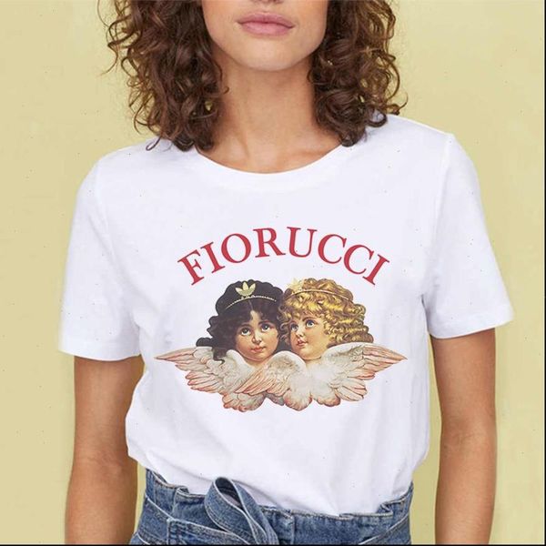 

print baby 2021 angel summer tshirt harajuku streetwear short sleeve shirt fiorucci oversized aesthetic womens, White