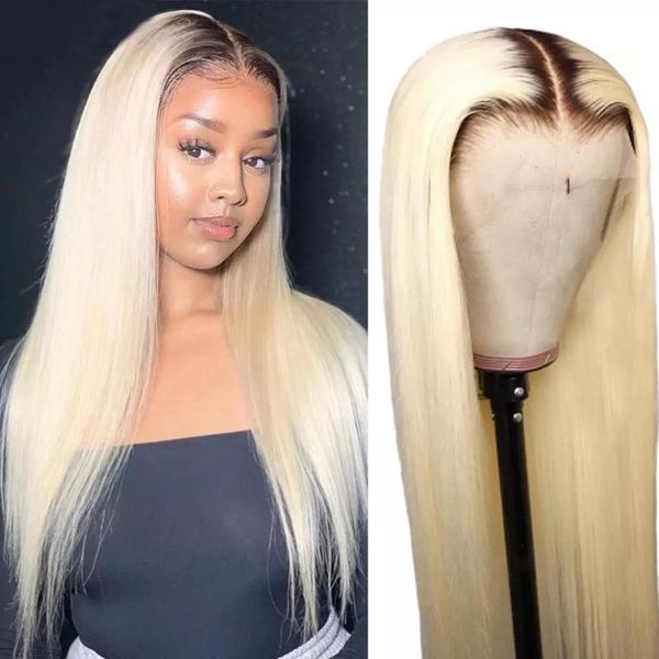 

lace wigs beaudiva peruvian straight ombre honey blonde 1b/613 colored full front human hair for women wig, Black;brown