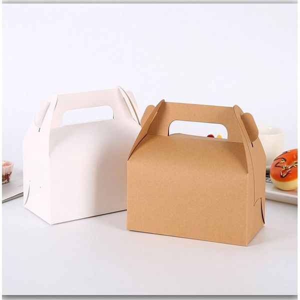 

gift wrap 20pcs kraft paper box with handle cookie muffin cupcake baking cake boxes wedding birthday christmas packaging