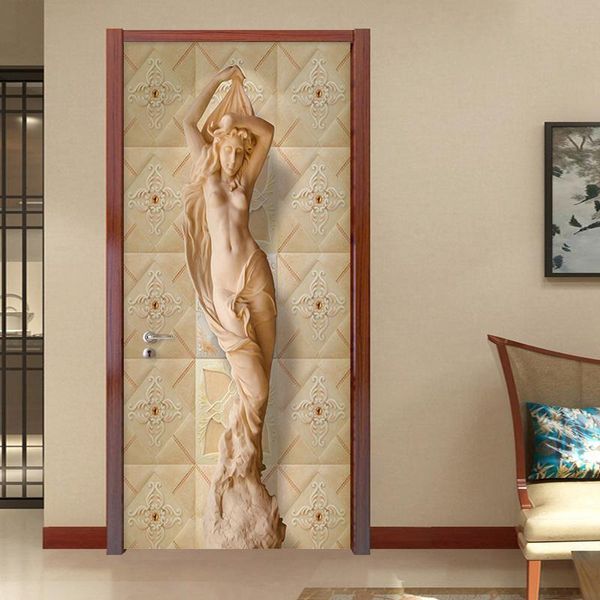 

other decorative stickers 3d sticker european style stereo figure statue wallpaper living room bedroom home design door pvc self-adhesive po