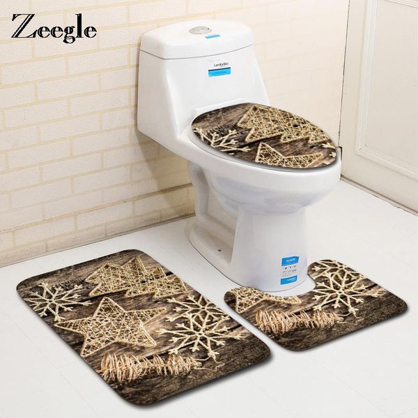 

bath mats zeegle 3pcs bathroom carpet toilet absorbent mat rug seat cover non-slip floor
